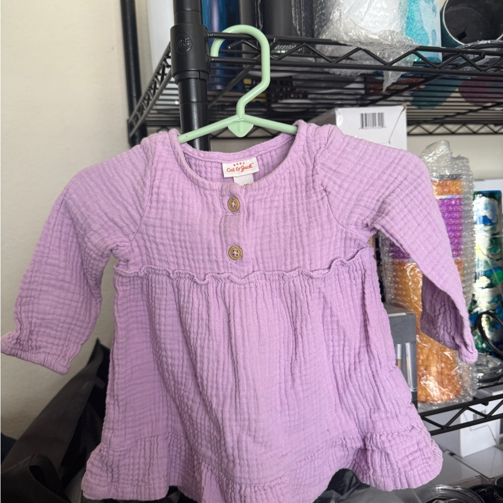 Cat & Jack Purple Blouse with Ruffled Hem